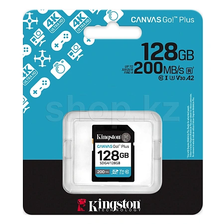 SDXC 128Gb Kingston Canvas Go! Plus, Class 10 UHS-I U3 V30 A2 жад картасы