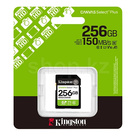 SDXC 256 GB Kingston Canvas Select Plus, Class 10 UHS-I U1 жад картасы