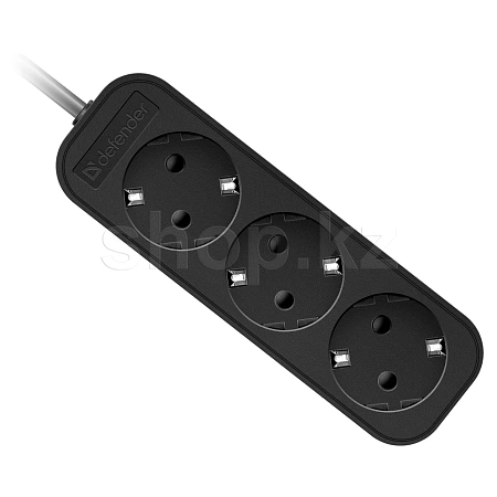 Удлинитель Defender M330, 3 розетки, 3м, Black