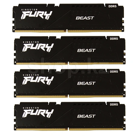 DDR-5 DIMM 128 GB 5200 MHz Kingston Fury Beast, 4x 32 GB Kit, BOX (KF552C40BBK4-128)