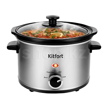 Медленноварка Kitfort KT-206, Steel-Black