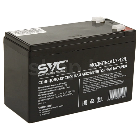 Аккумулятор для ИБП SVC AL7-12/L, 7Ah/12V