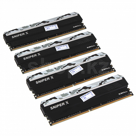DDR-4 DIMM 64Gb/3600Mhz PC28800 G.SKILL Sniper X, 4x16Gb Kit, Black, BOX (F4-3600C19Q-64GSXWB) 