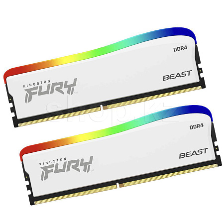 DDR-4 DIMM 32 GB 3600 MHz Kingston Fury Beast RGB Special Edition, 2x 16 GB Kit, White, BOX (KF436C18BWAK2/32)