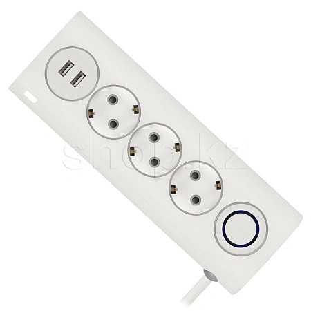 Сетевой фильтр Rombica NEO WC3U, 3 розетки, 1.5м, White