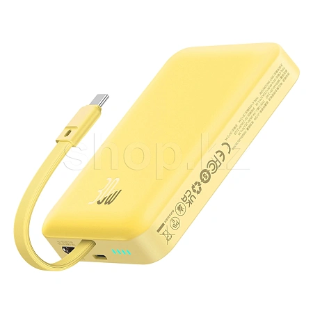 Мобильный аккумулятор Baseus Magnetic Mini Wireless PPCXM10T, 10000 mAh, Lemon Yellow