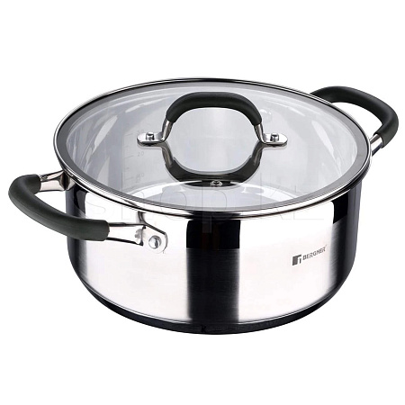 Кастрюля Bergner Midnight BG-32082-MM, 20 см, 2.3 л, с крышкой