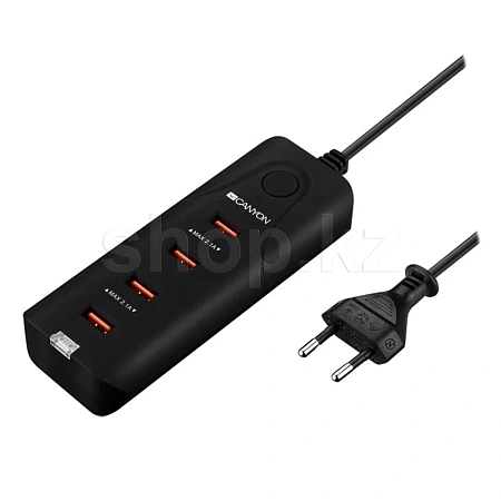 Зарядное устройство Canyon CNE-CHA09B, сеть, для USB-устройств, Black