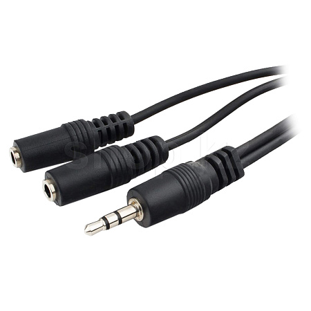 Cablexpert CCA-415W, 0.1m, Black, RTL аудио тармақтағышы