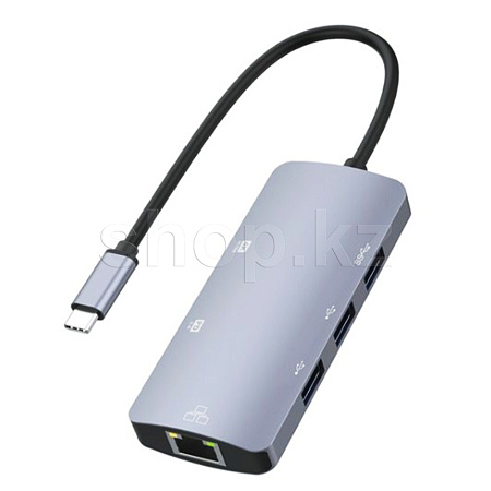 USB Type-C - LAN, 3xUSB 3.1 Aula UC-910, Gray ауыстырғышы