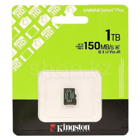 Карта памяти Micro SDXC 1Tb Kingston Canvas Select Plus, Class 10 UHS-I U3