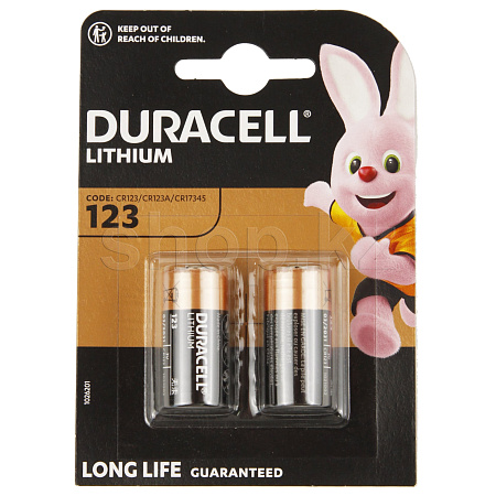 Батарейка Duracell CR123, 3V (2шт.)