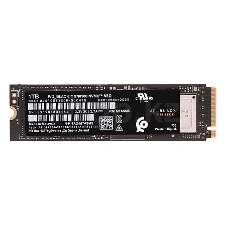 1 TB Western Digital Black SN8100, M.2, PCIe 5.0 SSD сақтау құрылғысы