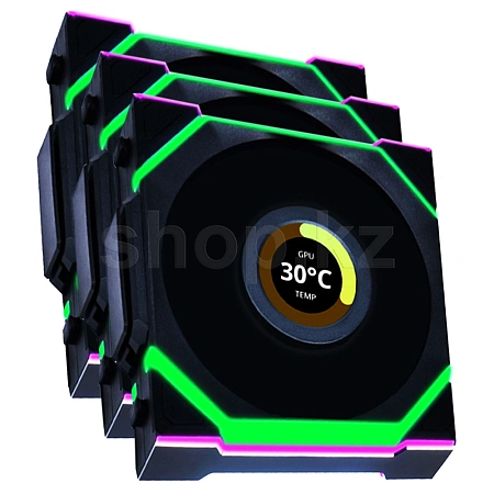 Комплект вентиляторов для корпуса Lian Li Uni Fan SL Wireless LCD 120 ARGB, 12cm, Black