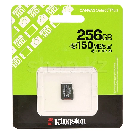 Карта памяти Micro SDXC 256Gb Kingston Canvas Select Plus, Class 10 UHS-I U1