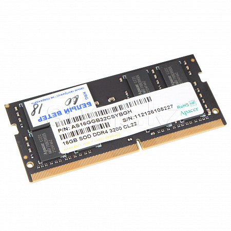 SO-DIMM 16GB DDR4 PC25600/3200MHz Apacer, BOX (ES.16G21.GSH)