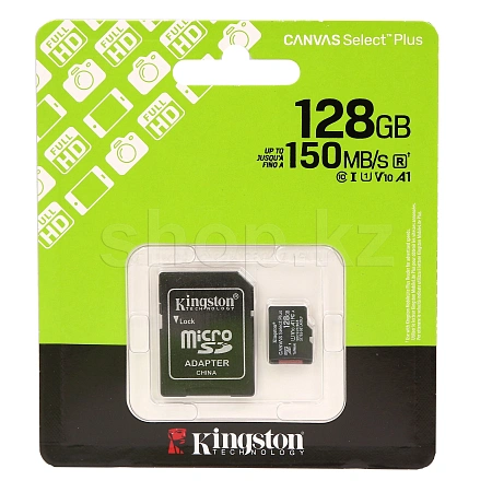 Карта памяти Micro SDXC 128Gb Kingston Canvas Select Plus, Class 10 UHS-I U1