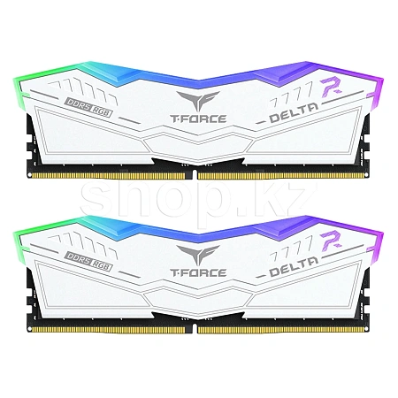 DDR-5 DIMM 64 GB 6000 MHz Team Group Delta RGB, 2x 32 GB Kit, White, BOX (FF4D564G6000HC38ADC01)