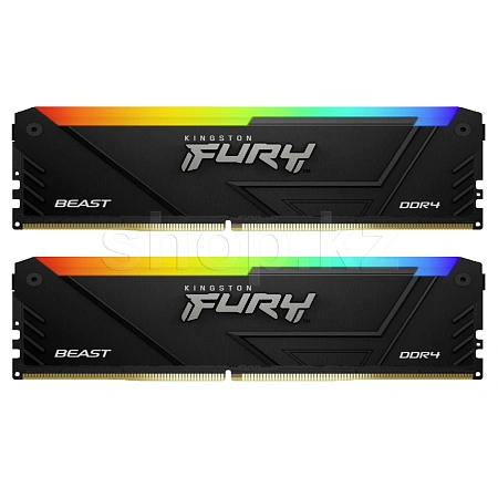 DDR-4 DIMM 32 GB 3733 MHz Kingston Fury Beast RGB, 2x 16 GB Kit, BOX (KF437C19BB12AK2/32)