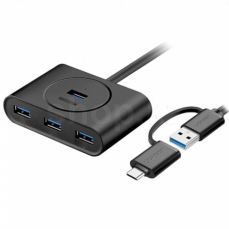 USB HUB 4-port USB 3.0 UGREEN CR113, Black (40850)