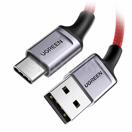 Кабель интерфейсный для USB Type-C UGREEN 20527, 1m, Red
