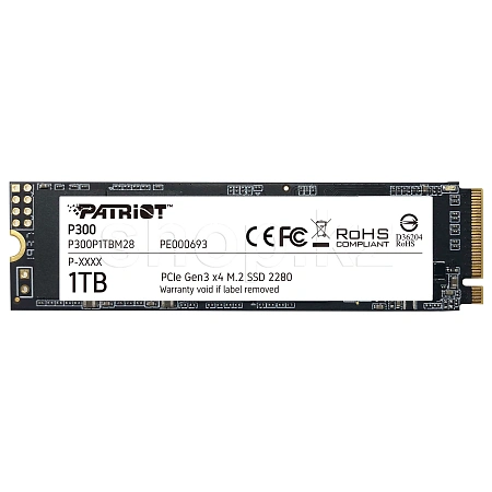SSD накопитель 1 TB Patriot P300, M.2, PCIe 3.0