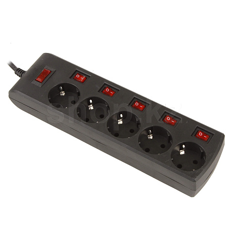 Sven SF-05PL, 5 розетка, 1.8м, Black желілік сүзгісі